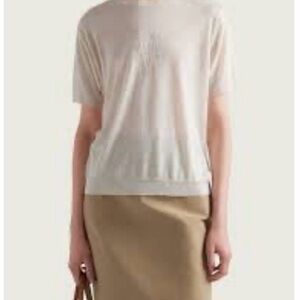 PRADA
Intarsia Logo Silk Linen Knit Shirt 40 4